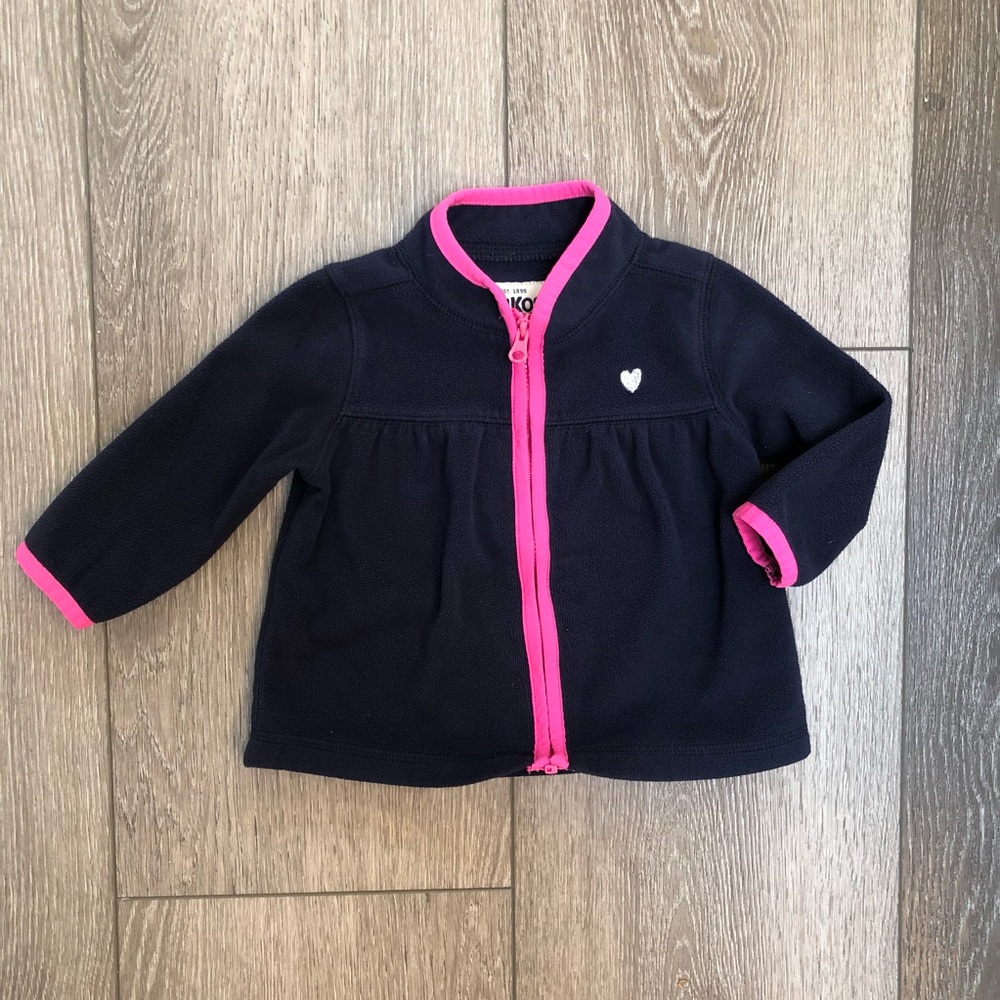OSHKOSH ZIP UP FLEECE SWEATER JACKET BLUE 12MO